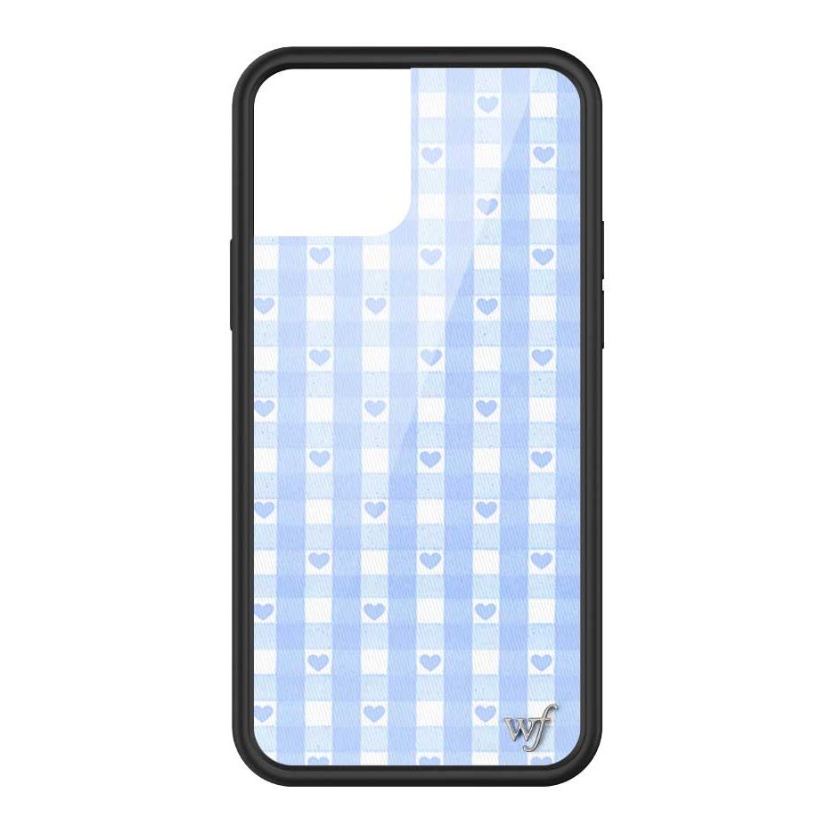 Gingham Hearts | Blue iPhone Case