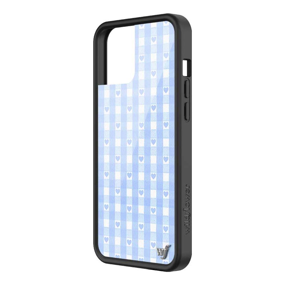 Gingham Hearts | Blue iPhone Case