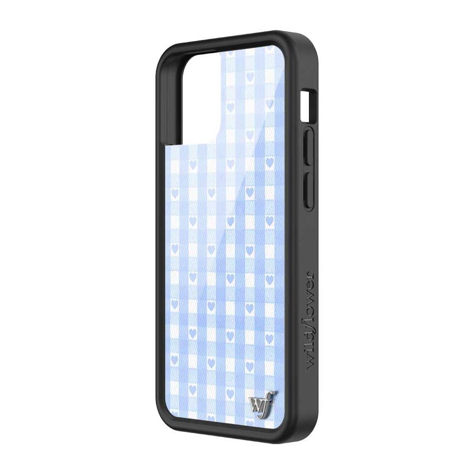 Gingham Hearts | Blue iPhone Case