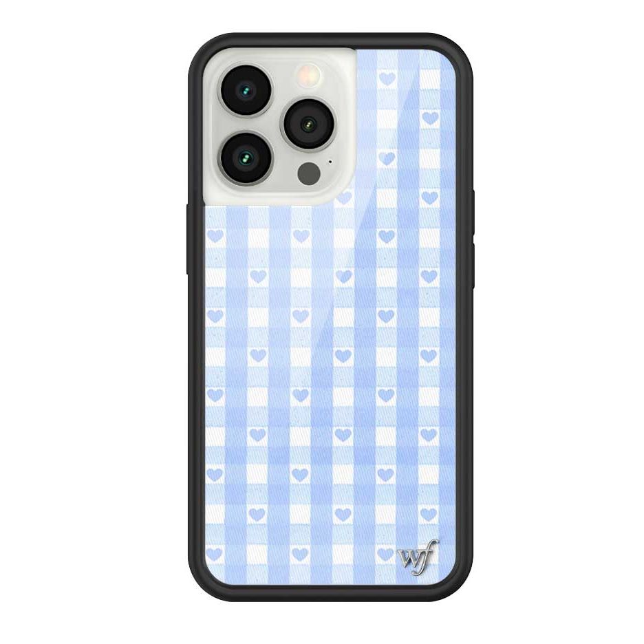 Gingham Hearts | Blue iPhone Case
