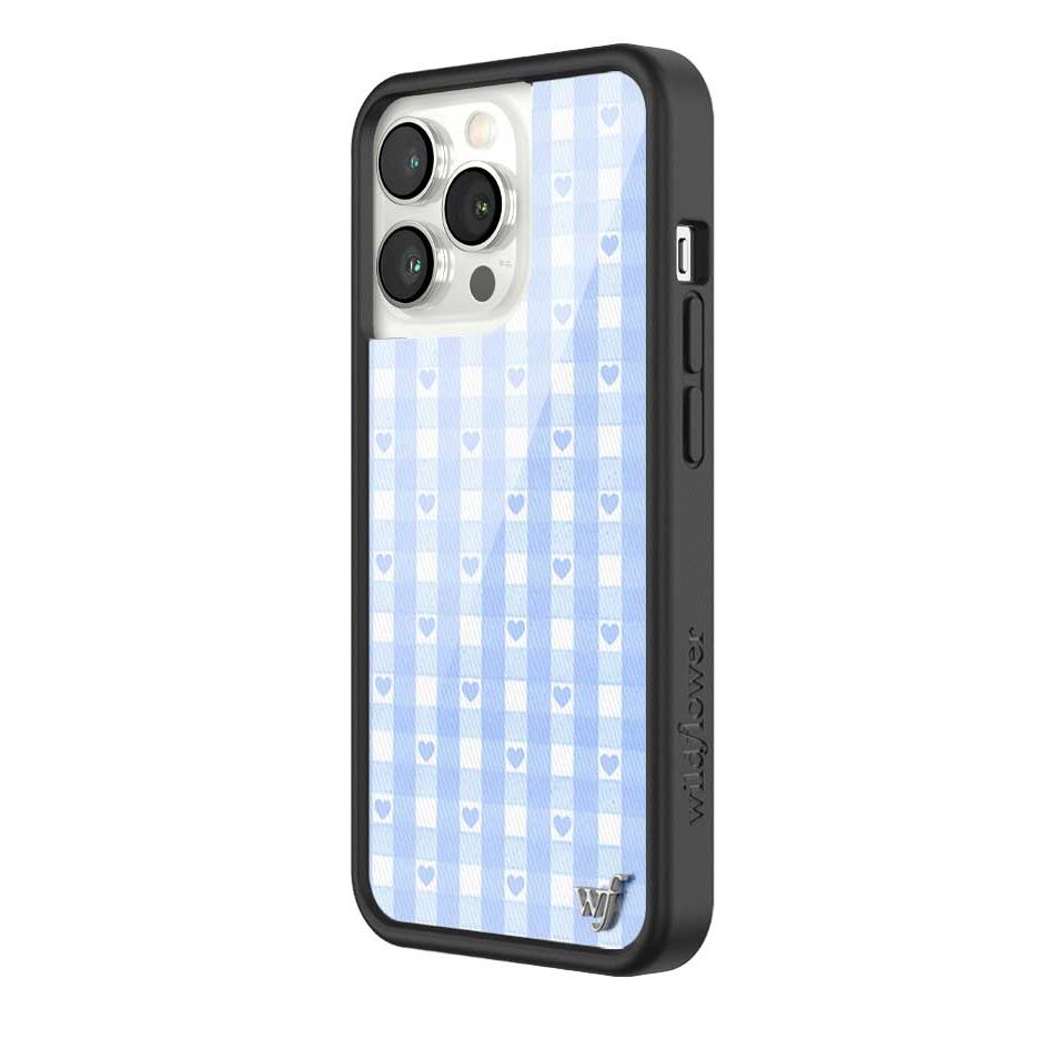 Gingham Hearts | Blue iPhone Case