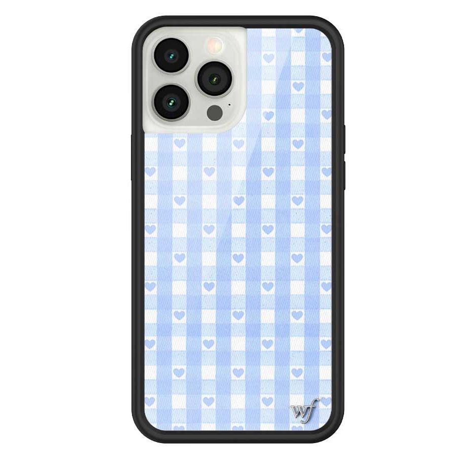 Gingham Hearts | Blue iPhone Case