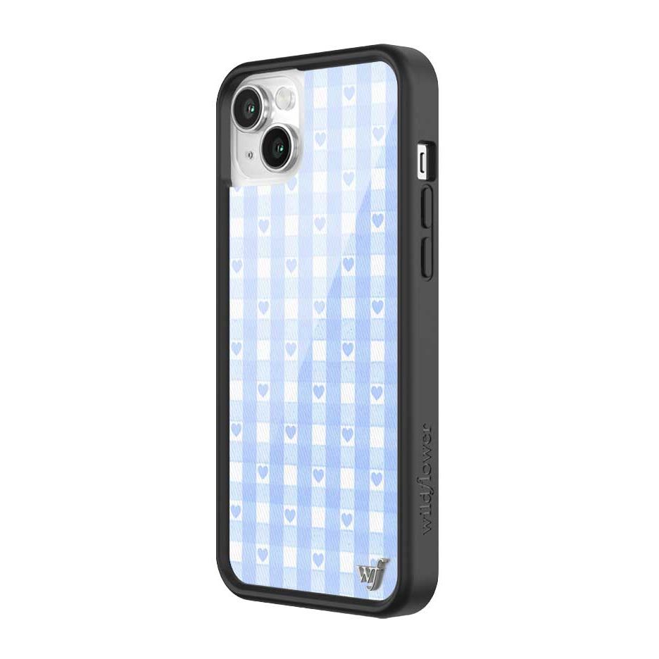 Gingham Hearts | Blue iPhone Case