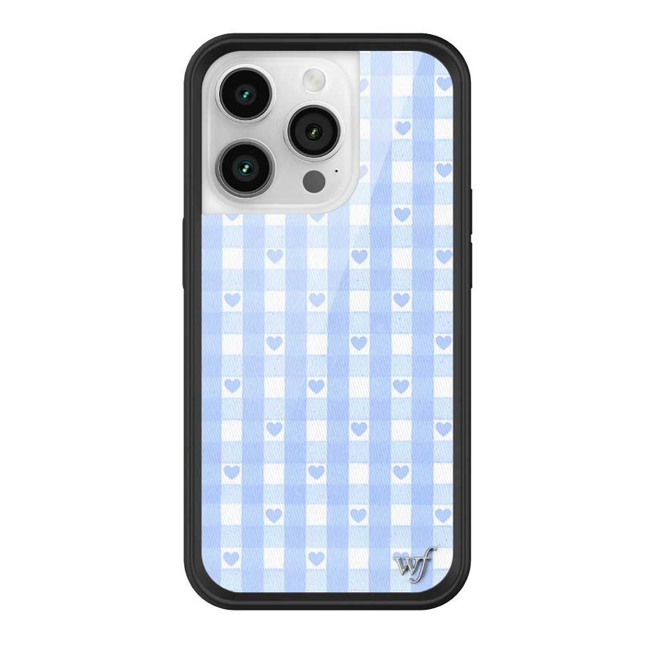 Gingham Hearts | Blue iPhone Case