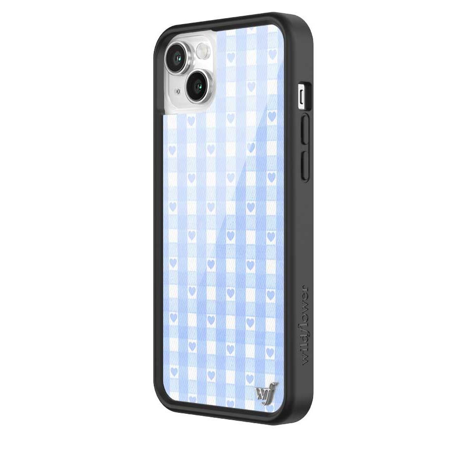 Gingham Hearts | Blue iPhone Case