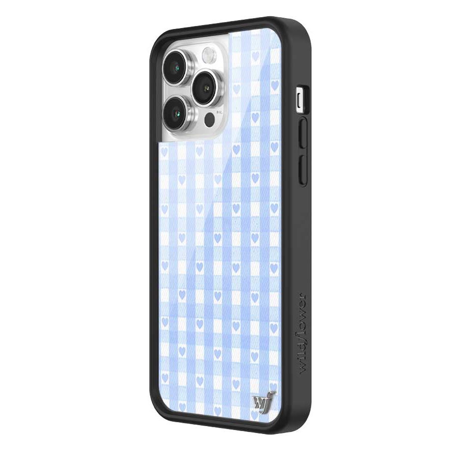 Gingham Hearts | Blue iPhone Case