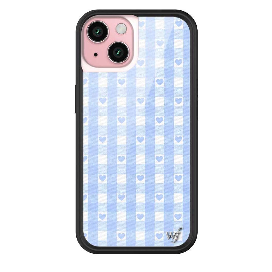 Gingham Hearts | Blue iPhone Case