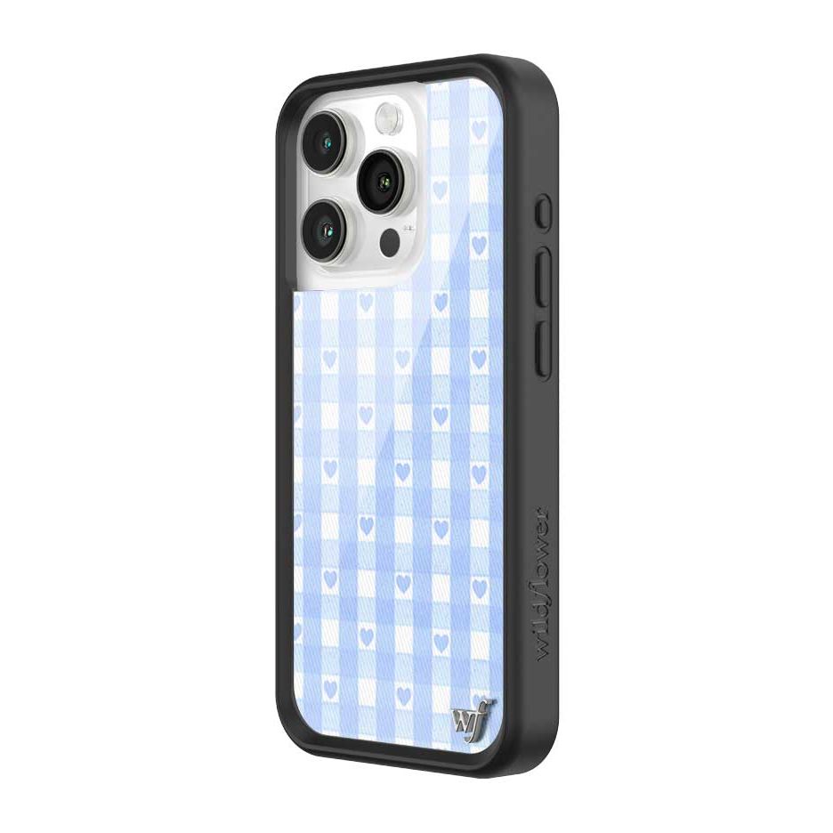 Gingham Hearts | Blue iPhone Case