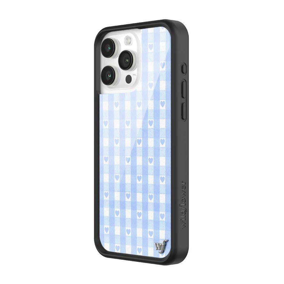 Gingham Hearts | Blue iPhone Case