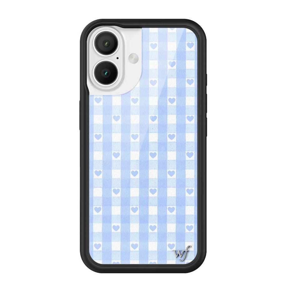 Gingham Hearts | Blue iPhone Case
