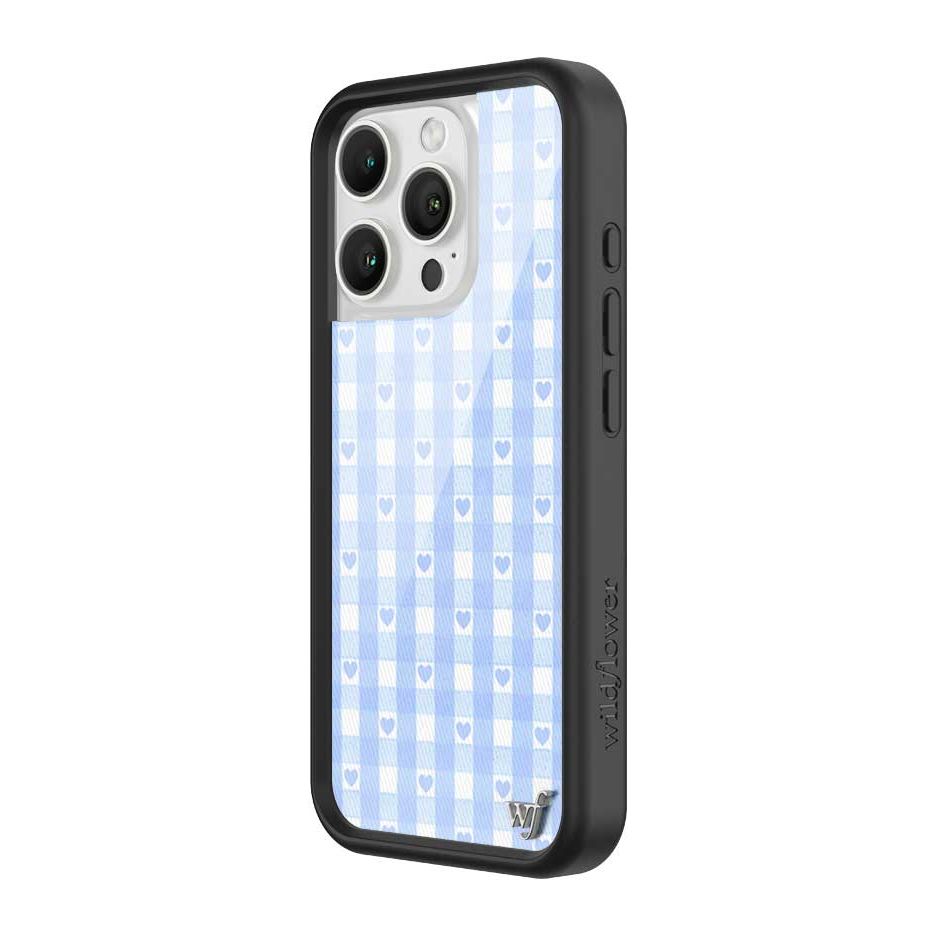 Gingham Hearts | Blue iPhone Case