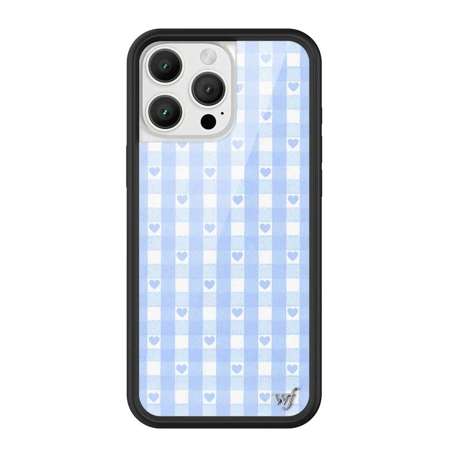 Gingham Hearts | Blue iPhone Case