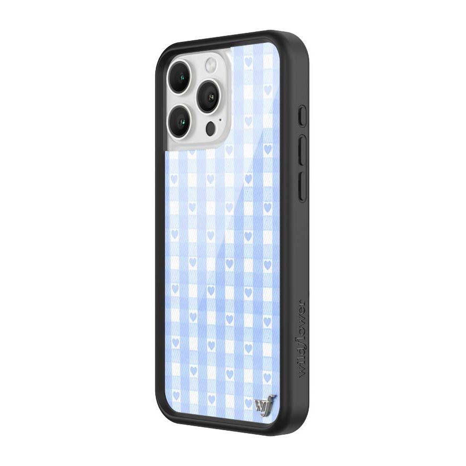Gingham Hearts | Blue iPhone Case