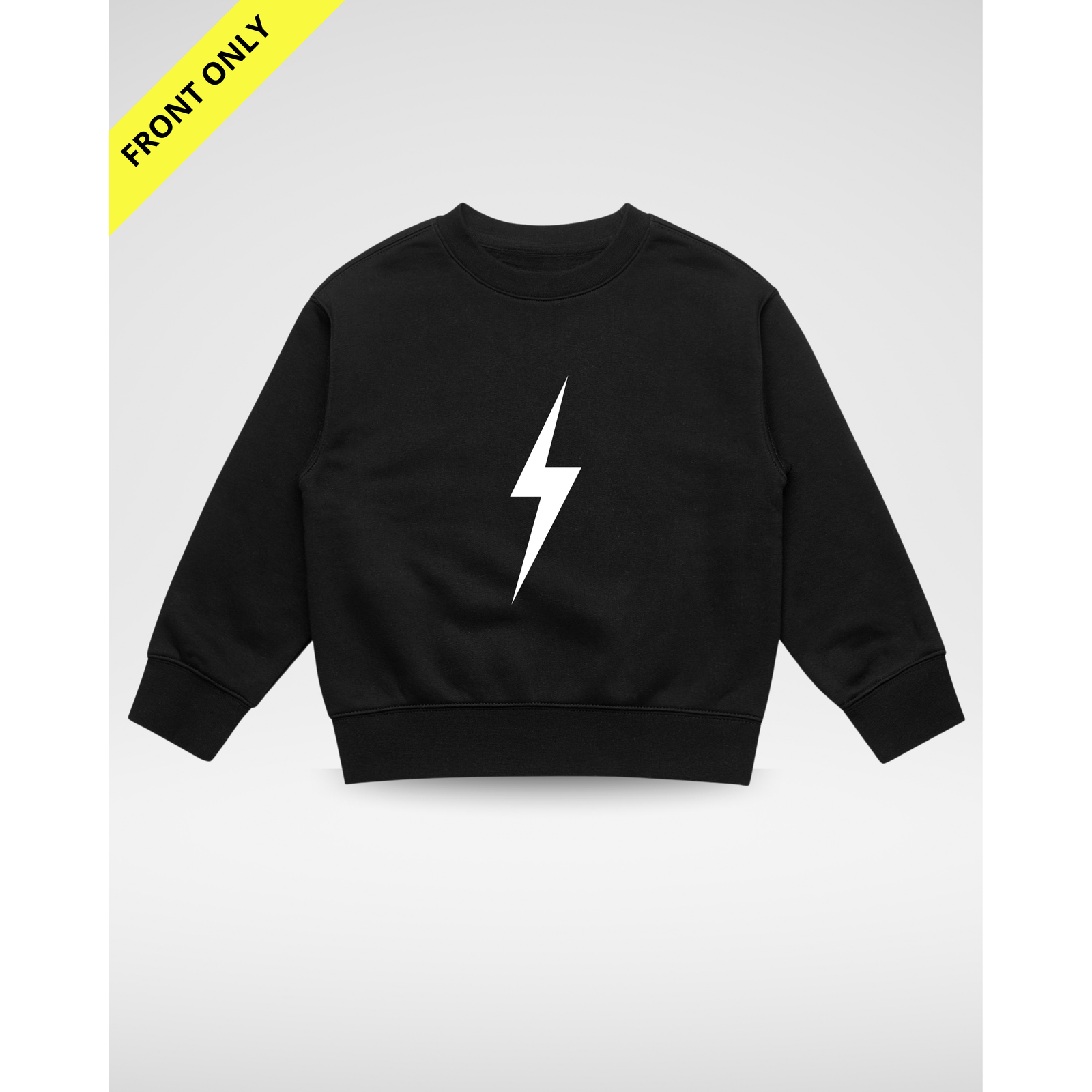 WHITE BOLT CREWNECK - BLACK