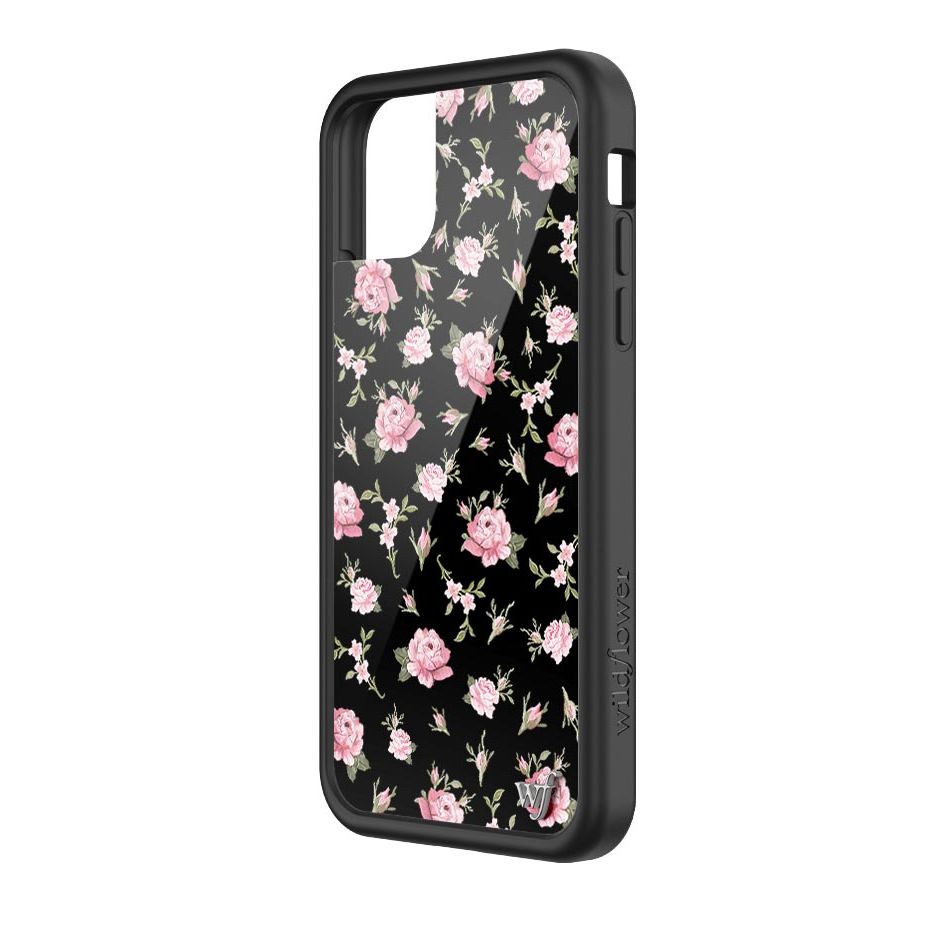 Black and Pink Floral iPhone Case