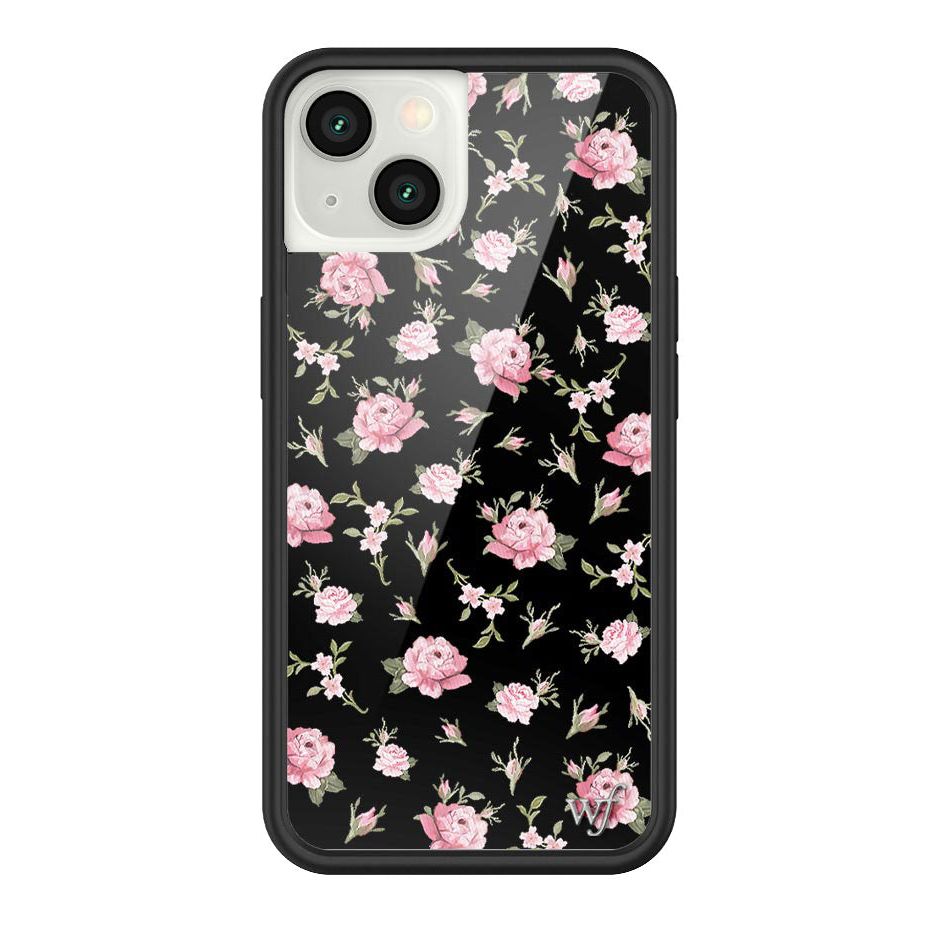 Black and Pink Floral iPhone Case
