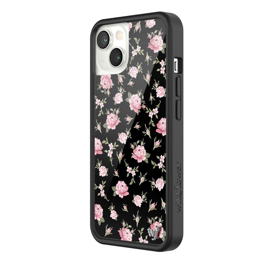 Black and Pink Floral iPhone Case