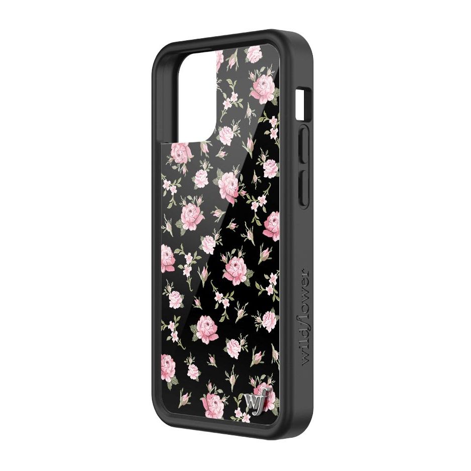 Black and Pink Floral iPhone Case