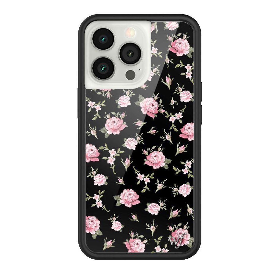 Black and Pink Floral iPhone Case