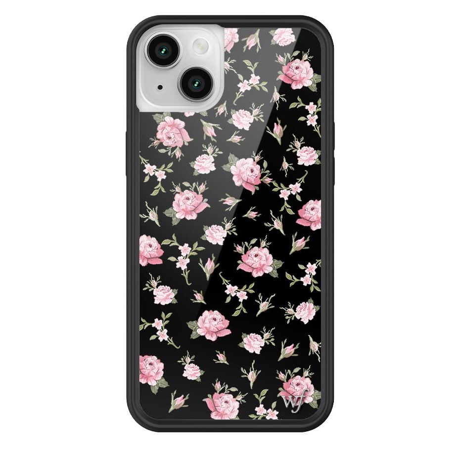 Black and Pink Floral iPhone Case