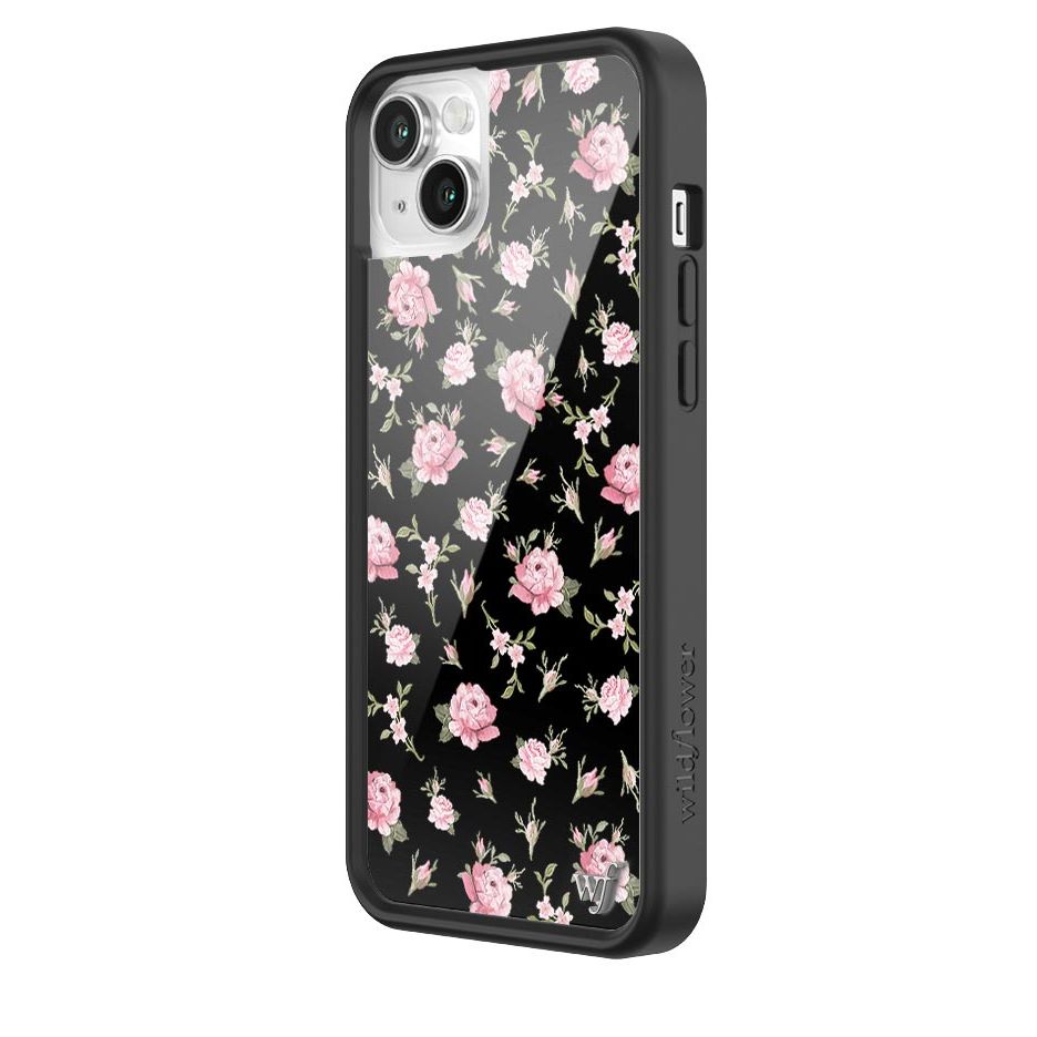 Black and Pink Floral iPhone Case