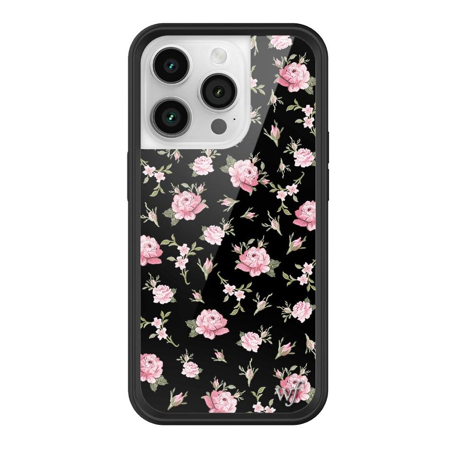 Black and Pink Floral iPhone Case