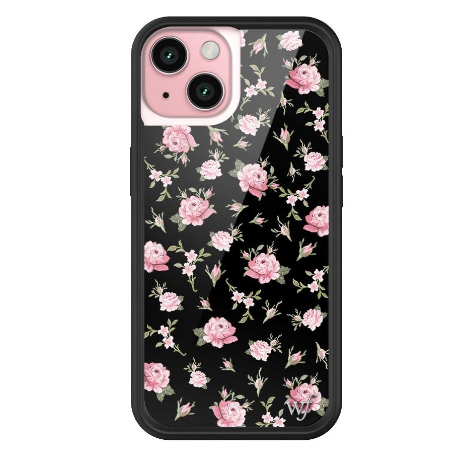 Black and Pink Floral iPhone Case
