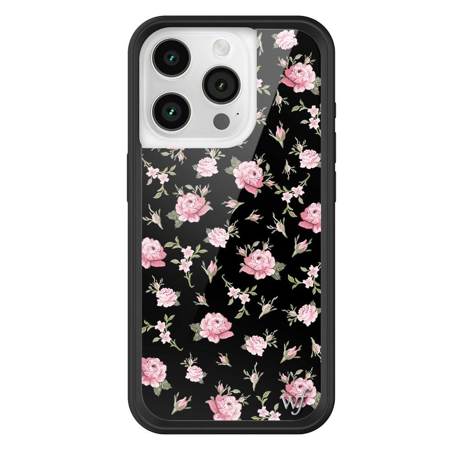 Black and Pink Floral iPhone Case