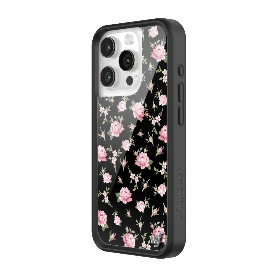 Black and Pink Floral iPhone Case