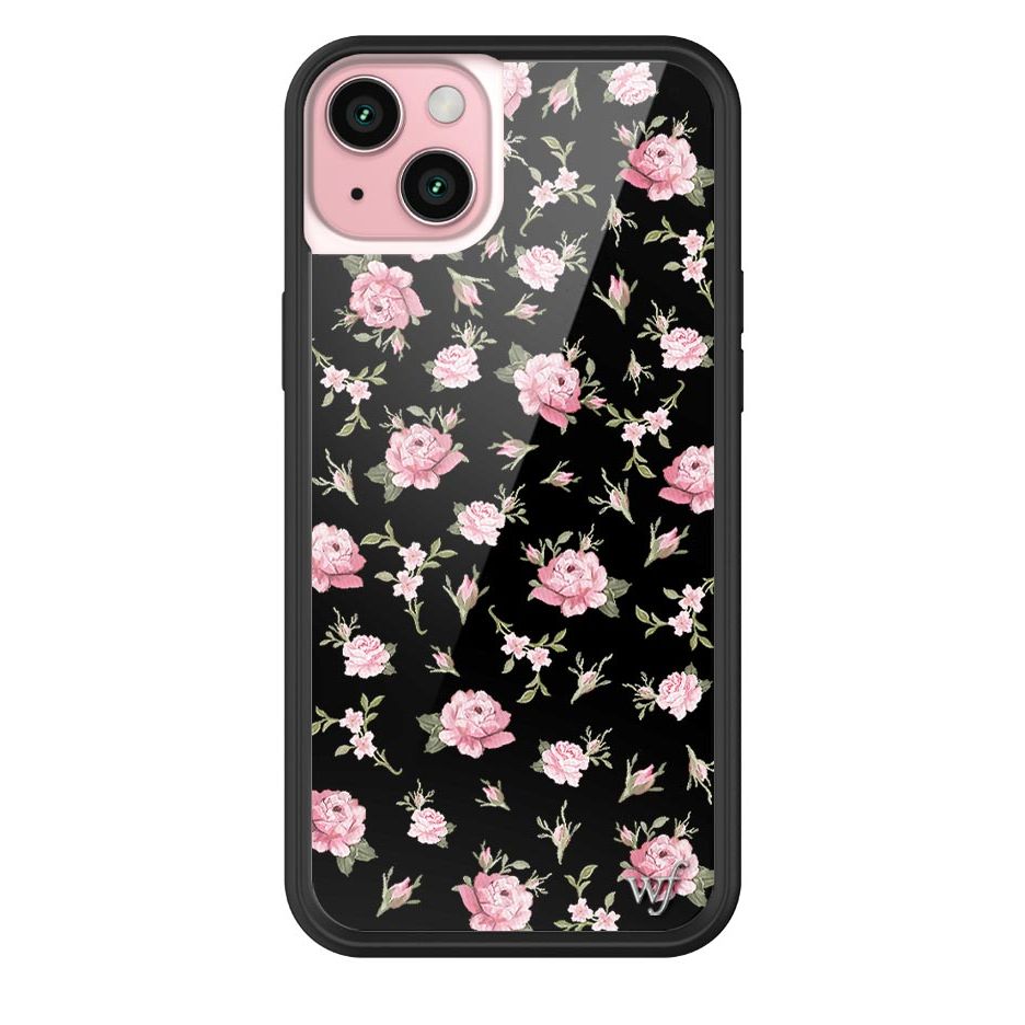 Black and Pink Floral iPhone Case