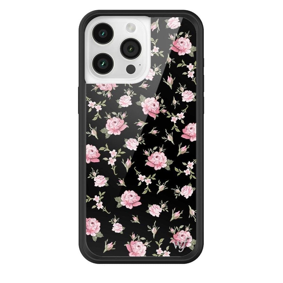 Black and Pink Floral iPhone Case