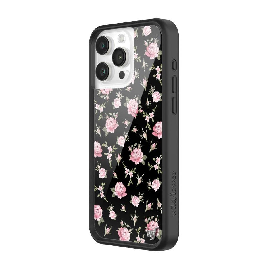 Black and Pink Floral iPhone Case