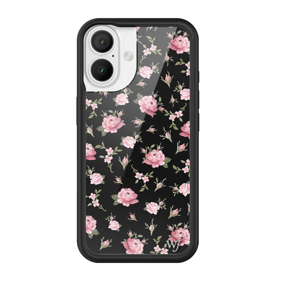 Black and Pink Floral iPhone Case