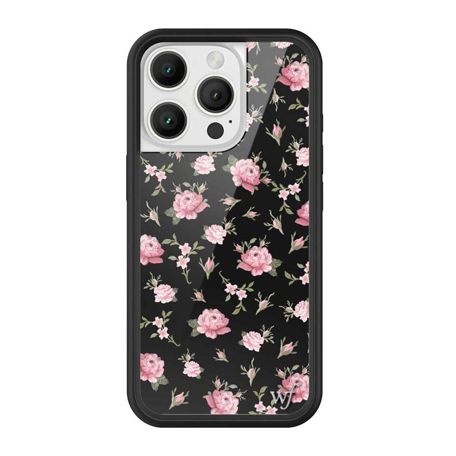 Black and Pink Floral iPhone Case