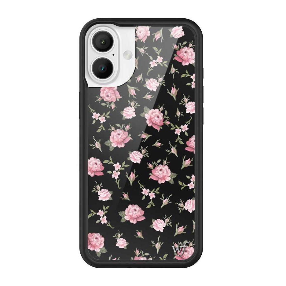 Black and Pink Floral iPhone Case
