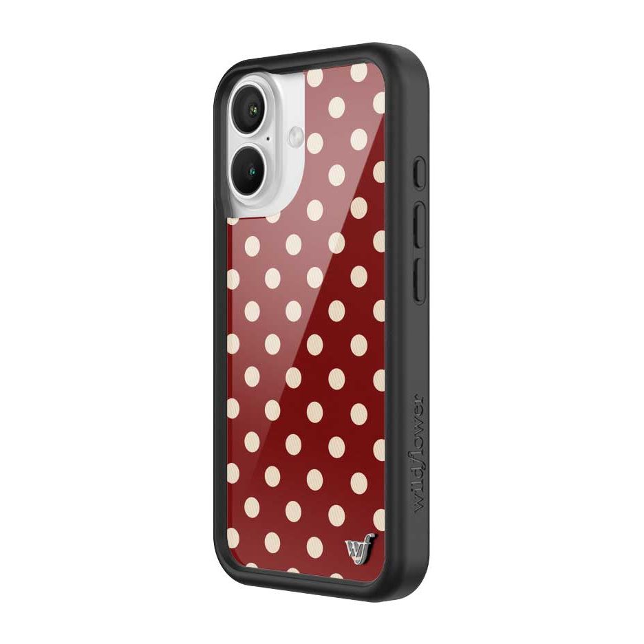 Polka Dot | Burgundy and Cream iPhone Case
