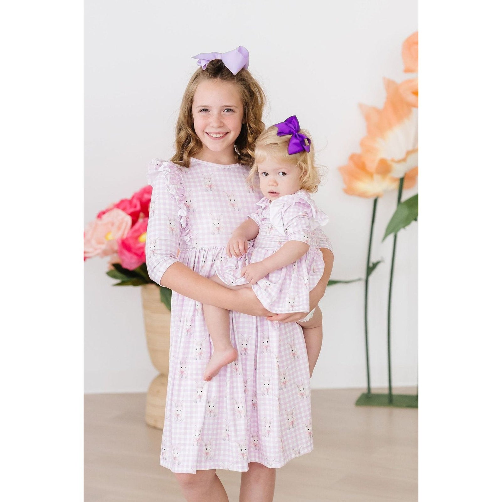 Baby Bunnies 3/4 Sleeve Flutter Twirl Bodysuit