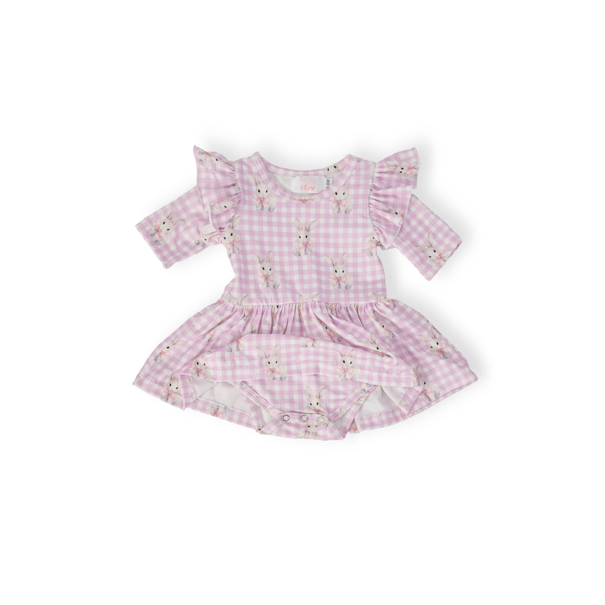 Baby Bunnies 3/4 Sleeve Flutter Twirl Bodysuit