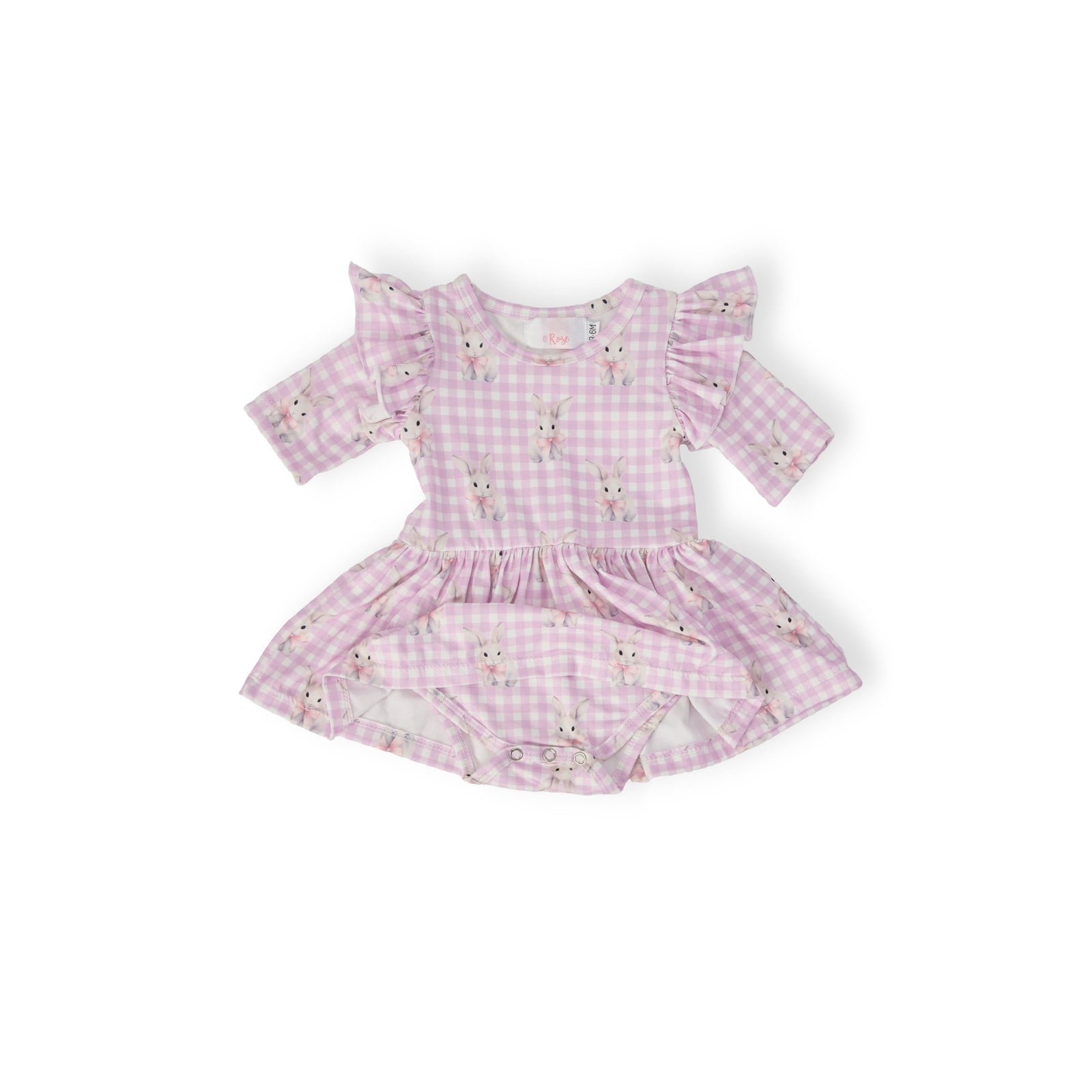 Baby Bunnies 3/4 Sleeve Flutter Twirl Bodysuit