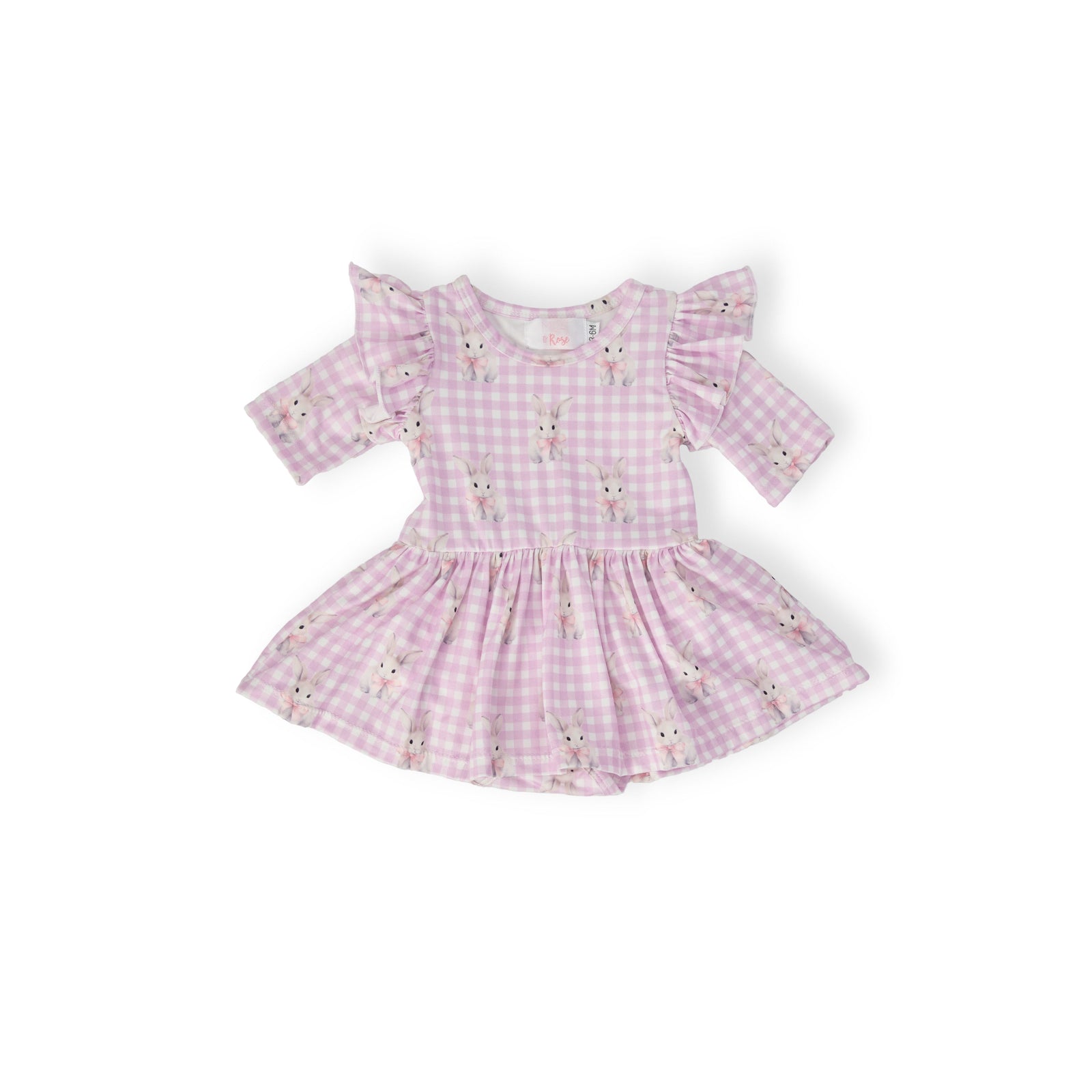 Baby Bunnies 3/4 Sleeve Flutter Twirl Bodysuit