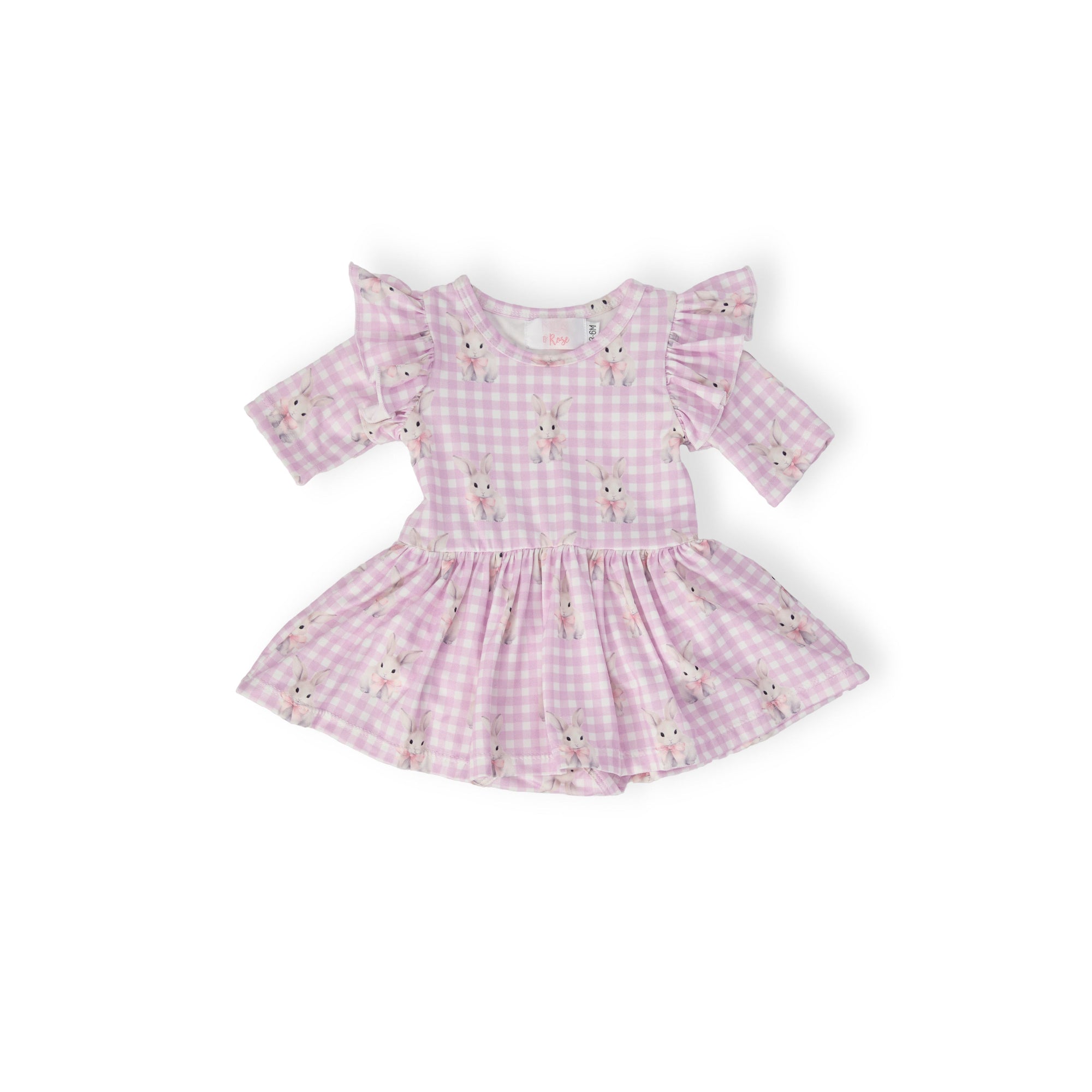 Baby Bunnies 3/4 Sleeve Flutter Twirl Bodysuit