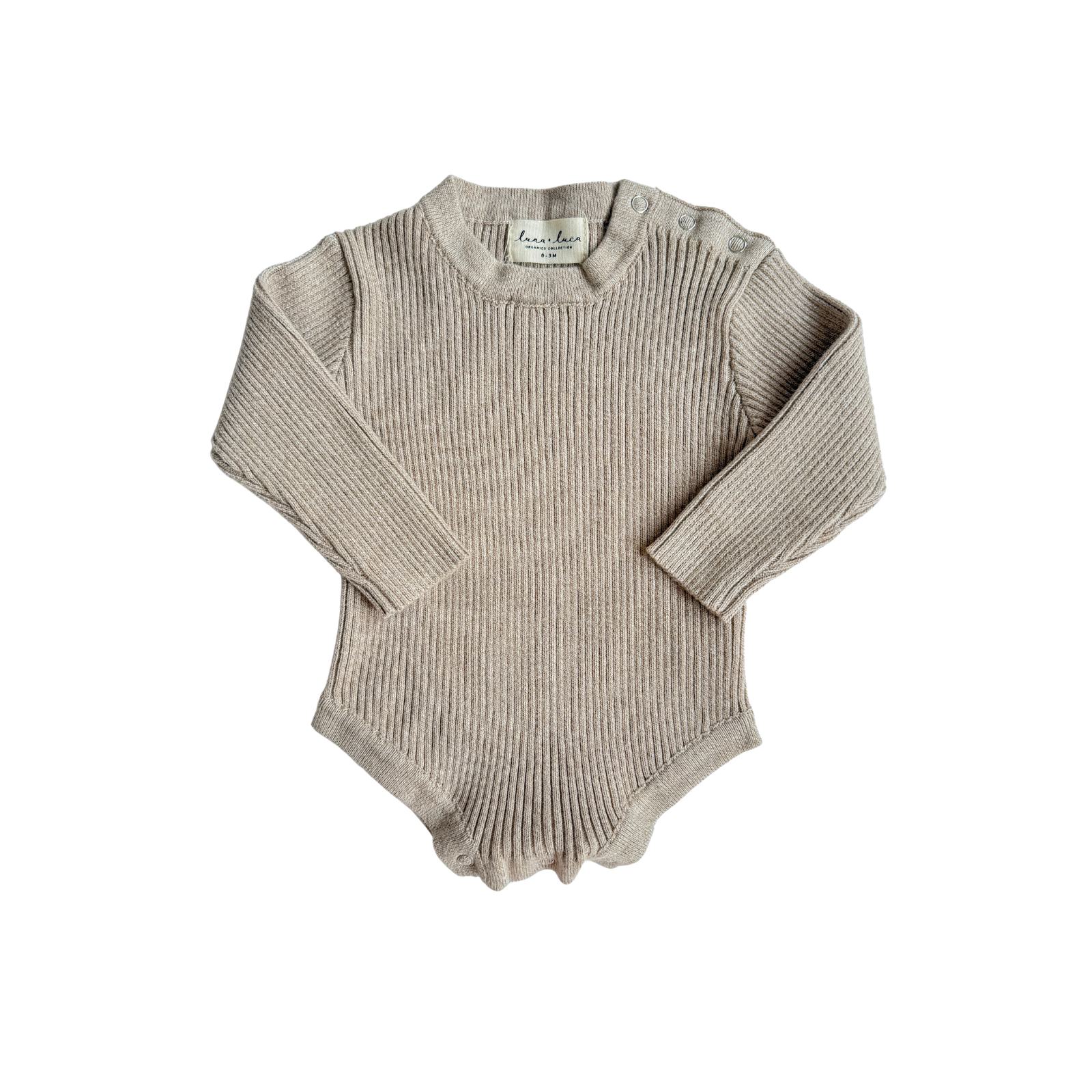 Baby Rib Bodysuit - Heather Beige