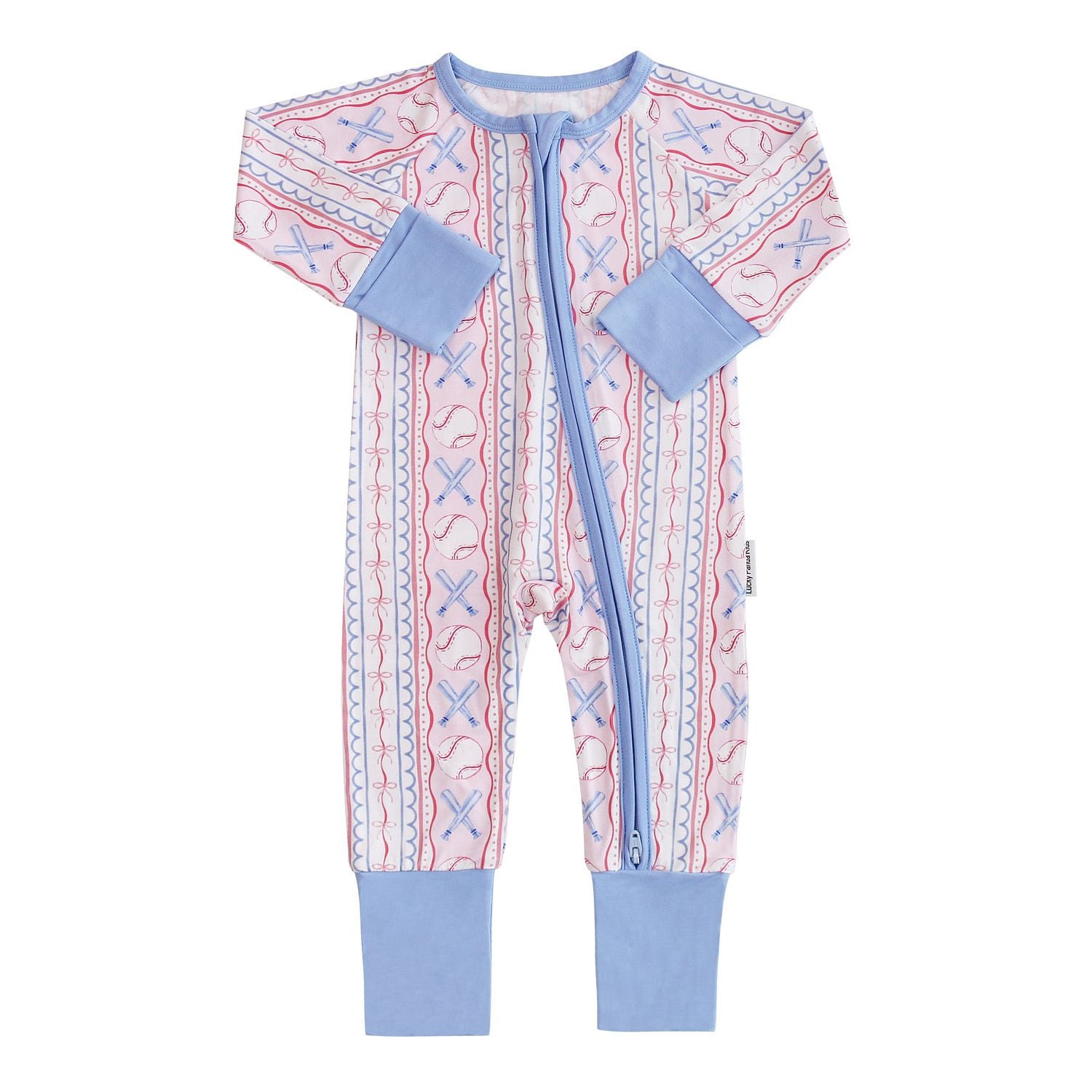 Bamboo Zip Romper | Baseball Girl