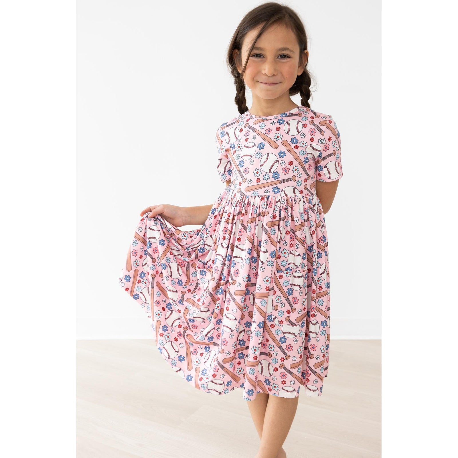 Batter Up S/S Pocket Twirl Dress