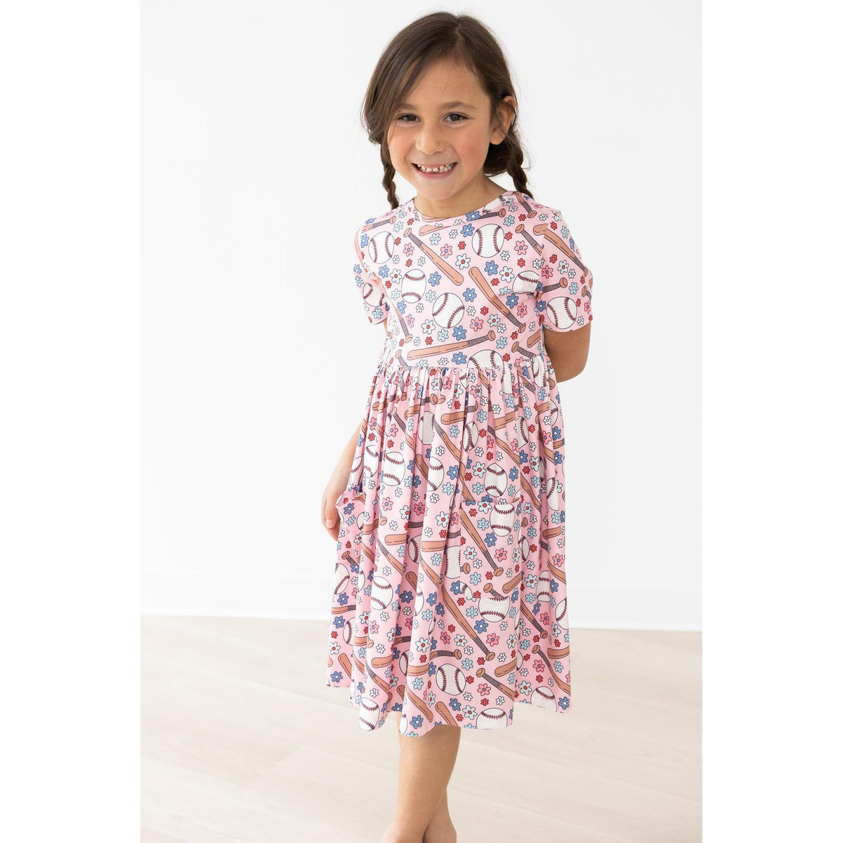 Batter Up S/S Pocket Twirl Dress