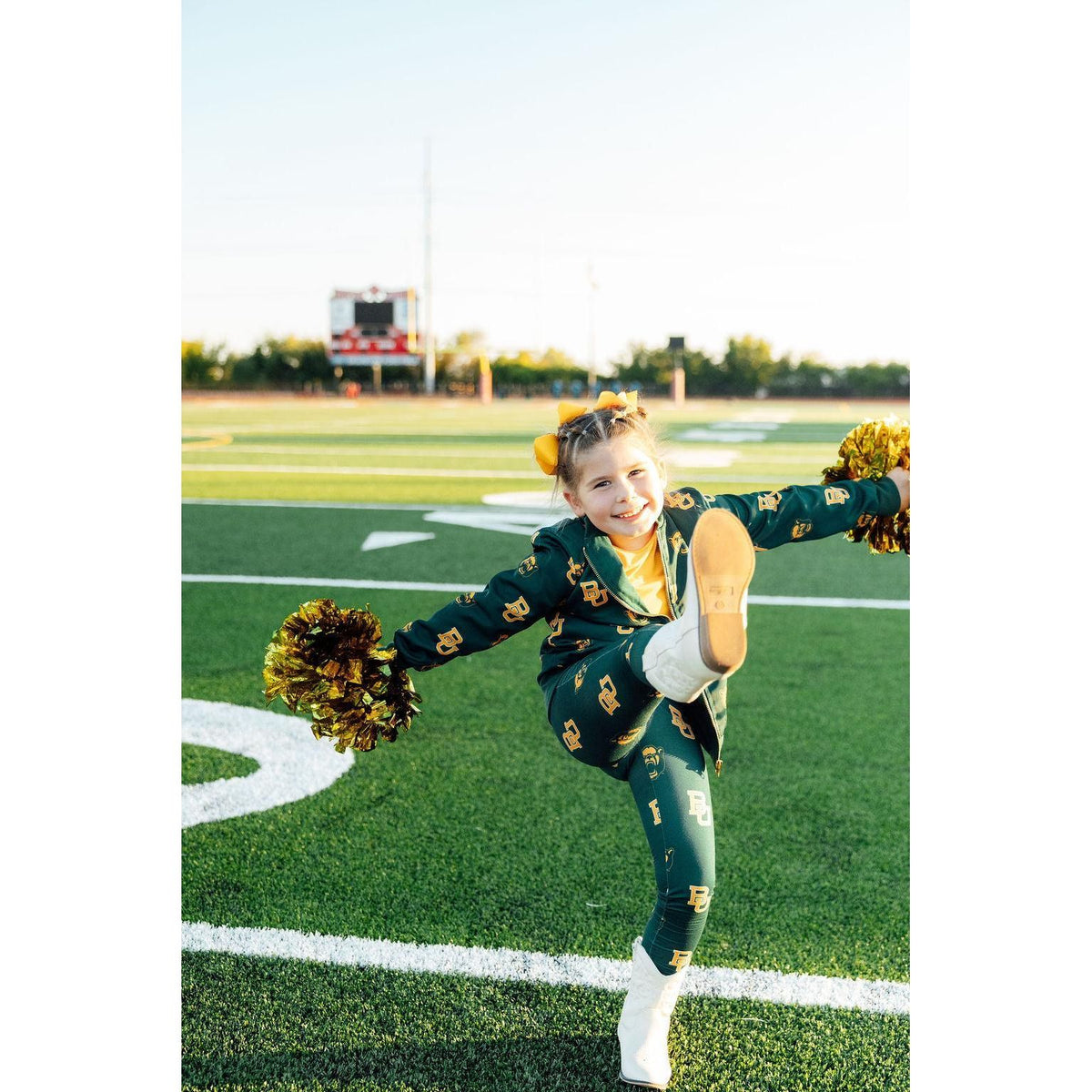 Baylor Green Bear Satin Jacket