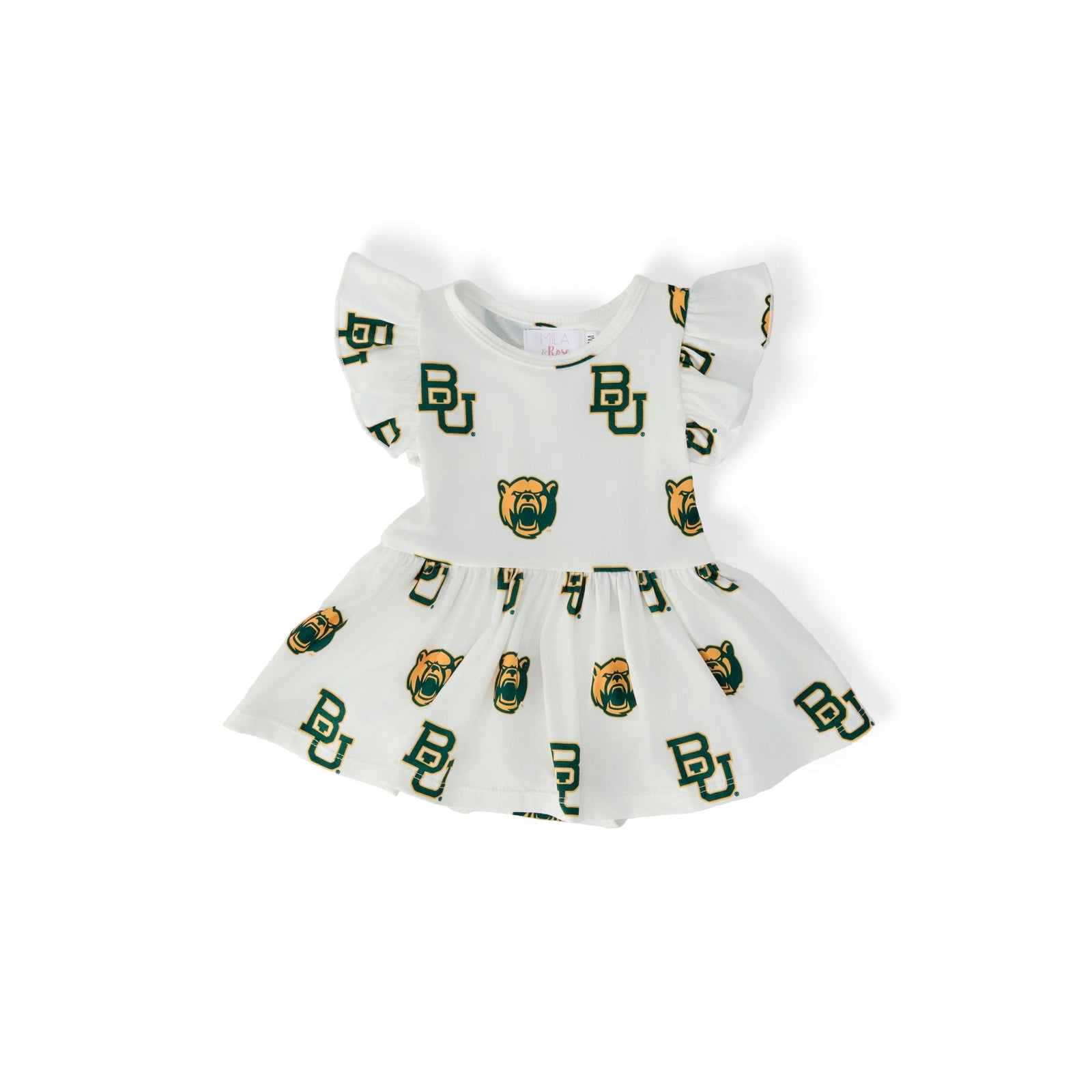 Baylor White Bear Flutter Twirl Bodysuit