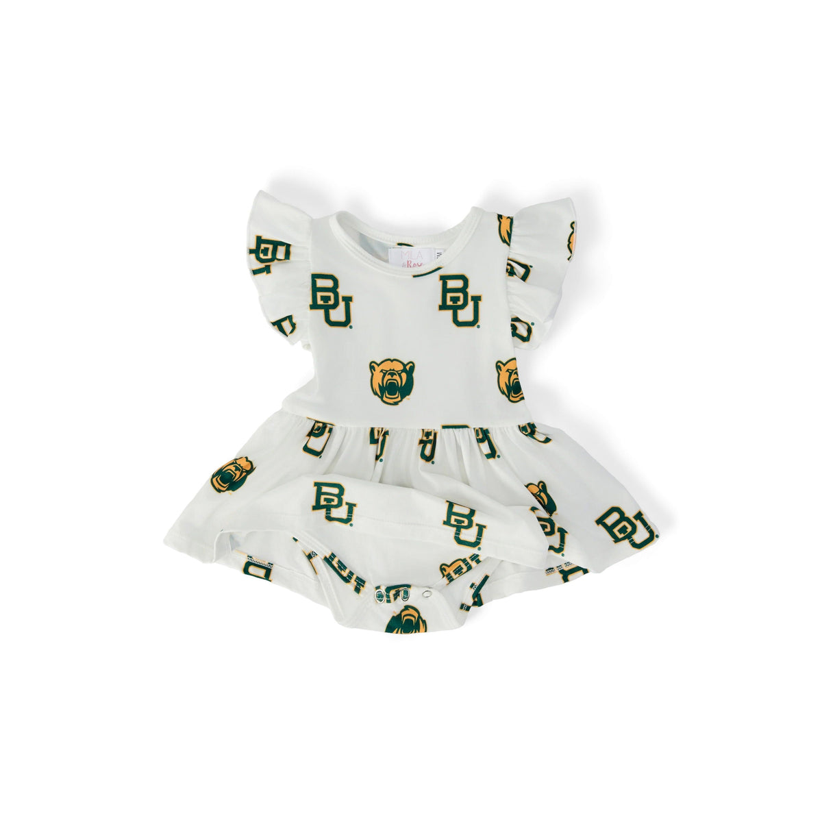 Baylor White Bear Flutter Twirl Bodysuit