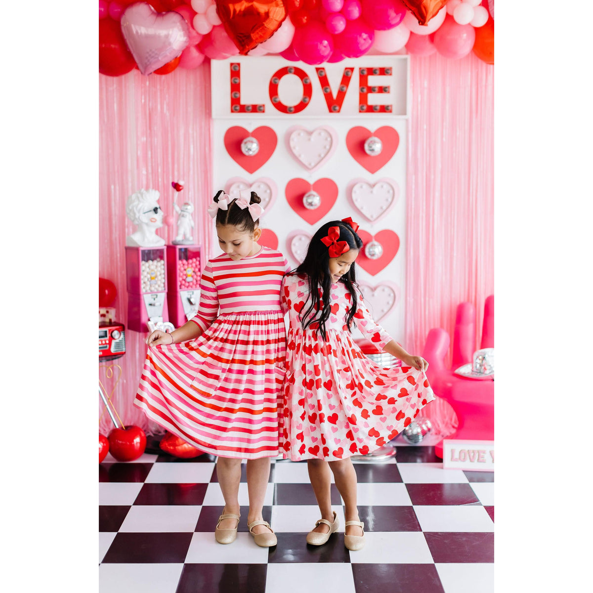 Be Mine 3/4 Sleeve Pocket Twirl Dress