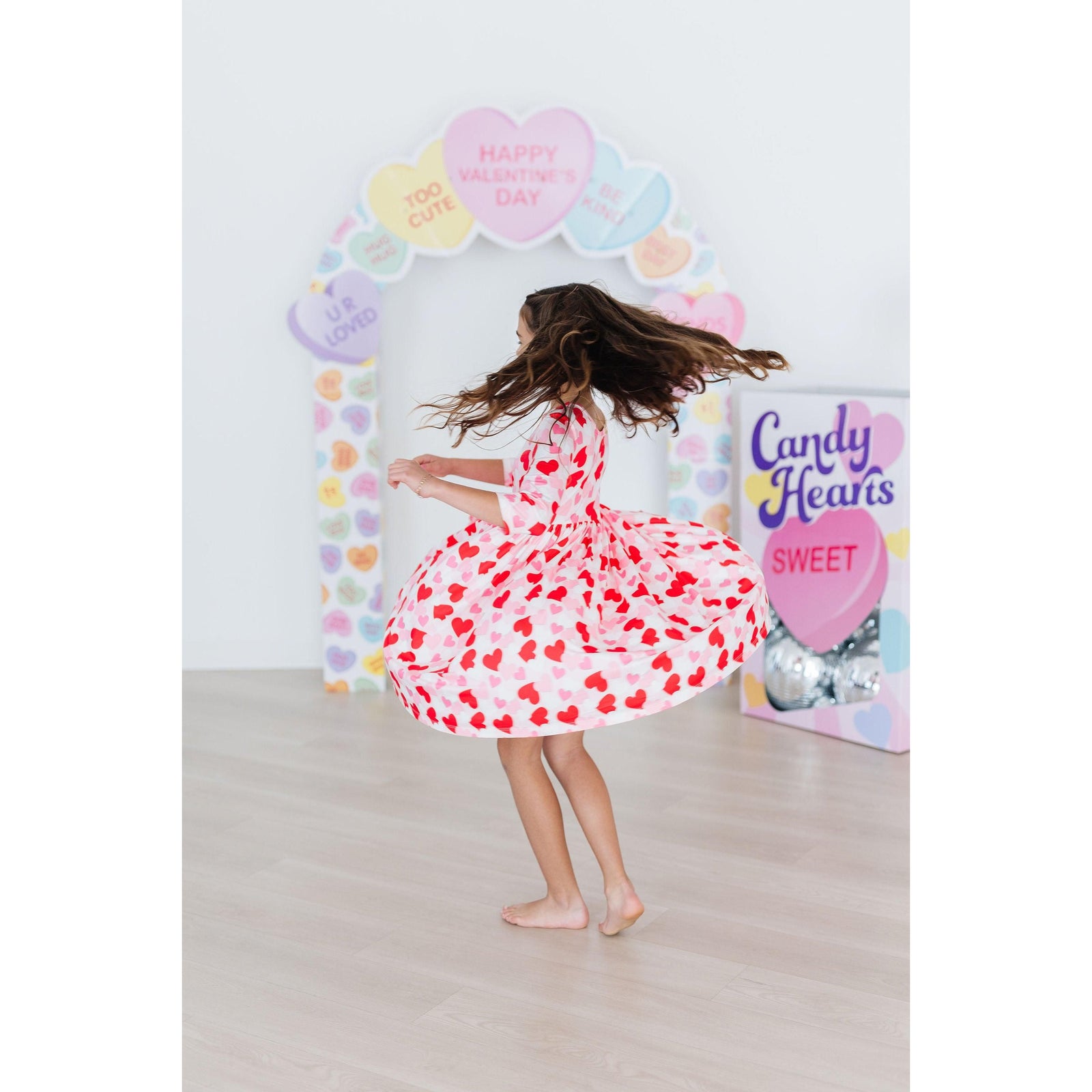 Be Mine 3/4 Sleeve Pocket Twirl Dress